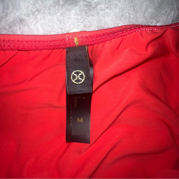 VIX Swimwear Triangle Gold Beaded Bikini Set in Coral | Summer Swim - Picture 13 of 13